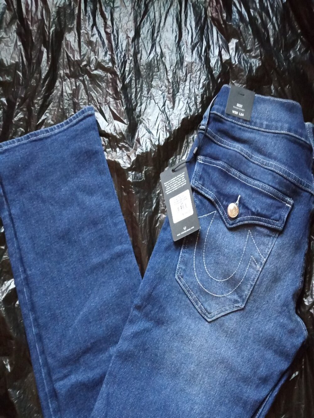 NWT True Religion Ricky Relaxed Straight Jeans Mens 29x34